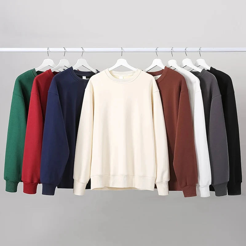 Custom Oversized Pullover Sweatshirts Men High Quality Baggy Heavyweight Cotton 400gsm Crewneck Sweatshirts Men Jumpers