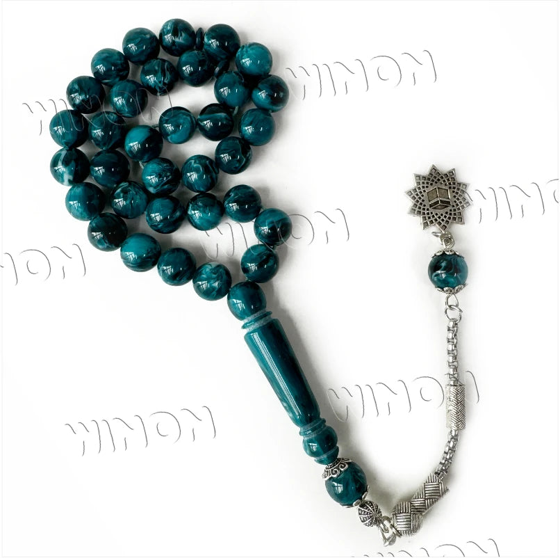 Hot Sale 10mm Blue Bead 33pcs Prayer Beads Islamic Muslim Tasbih Allah Mohammed Rosary Misbaha Subha Rosary Tesbih Eid Gifts