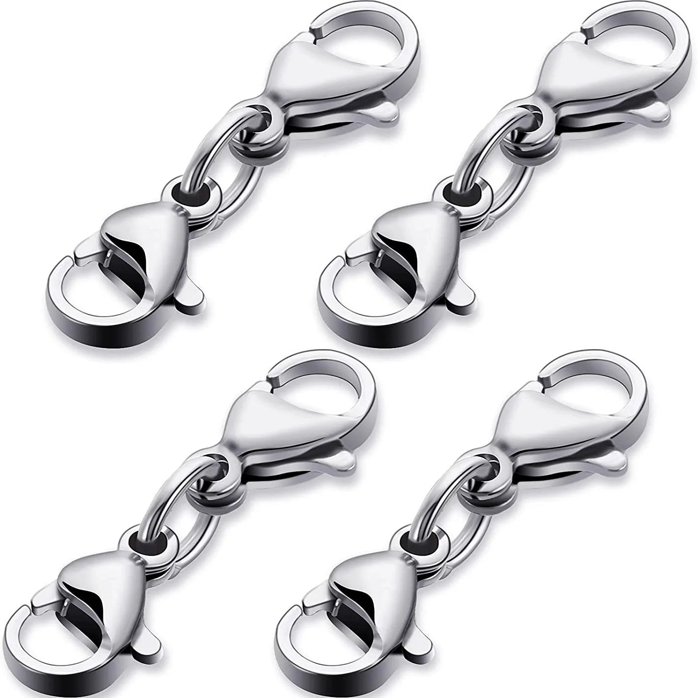 Stainless Steel Double Lobster Clasp Extender Necklace Connector Bracelet Extension Double Claw Layering Clasp Jewelry Findings