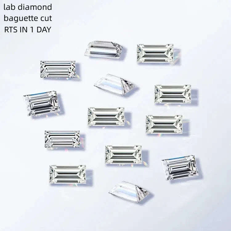 Starsgem 0.02carat-0.5carat Baguette Shape White Color VvS Diamant 0.3carat Fancy Baguette Cut Hpht Lab Diamond