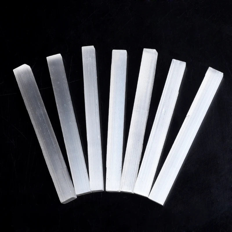 Wholesale Natural Healing Crystal Stones Sticks Moroccan Raw Selenite Sticks Wand Charging Plate