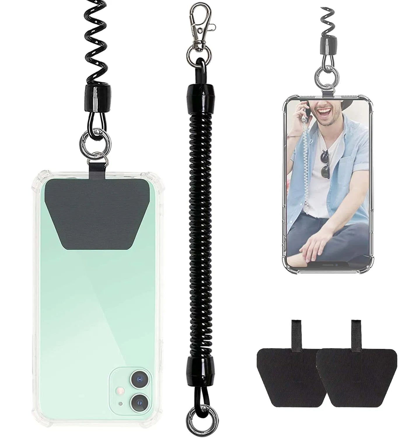 Adjustable Universal Neck Phone Bungee Strap Chain Lanyard With Safety Tether Tab Patches Reason Price Lanyard Cell Phone