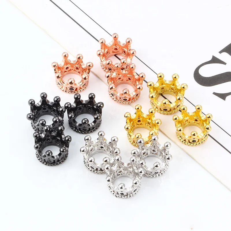 Wholesale Copper Brass Charms CZ Spacer Crown Bead CZ Crown Beads DIY Spacer Beads Jewelry Making DIY Bracelet Accessories
