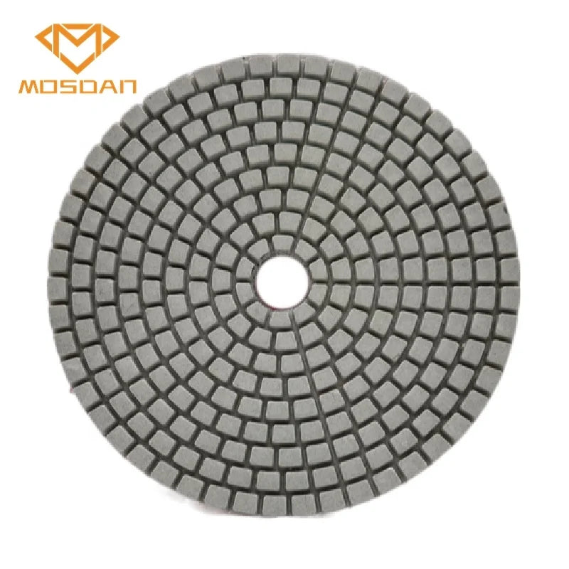 125mm Beige Pane Diamond Dry Polishing Pads Marble Concrete Limestone Polishing Pads