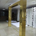 LS20191205-34 PVC Membrane Arch Wedding Flower Door Stage Decoration Background Gold Backdrop Stand European 1 Set Luckygoods
