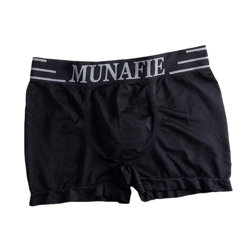 Men's Printed Letter Underpants Nylon Fashion Seamless Mid Rise Custom logo Boxer Briefs Good Elasticity Underwear