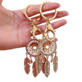 Wholesale Shinny Colorful Crystal Tassel Dream Catcher Key Chains Alloy Rhinestone Dreamcatcher Keychain Bag Accessories Jewelry