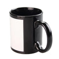 11oz Sublimation Black Ceramic Coffee Mug Blank Colorful Black Sublimation Mug for Sublimation with White Patch