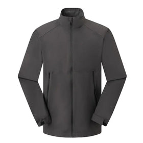 Men's Soft Shell Waterproof Windproof Breathable Quick Dry Plus Size Outdoor Sports Casual Jacket Stand Collar Zipper 300g