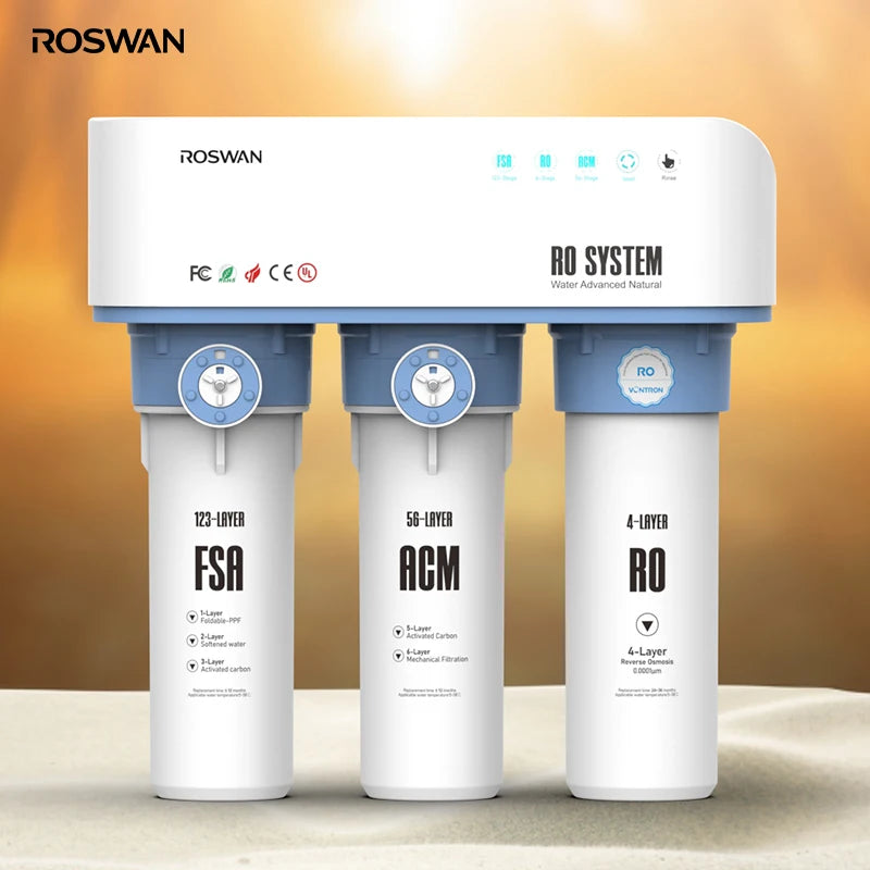 OEM 800GPD 6-Stage Tankless Under Sink Reverse Osmosis Water Filter Alkaline Compact Smart System for Commercial Office