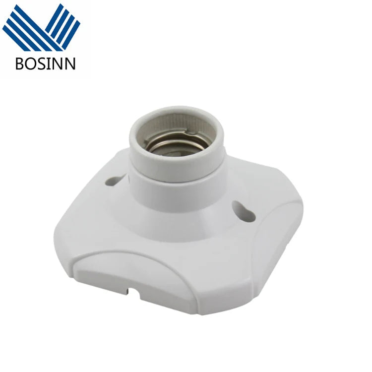 BOSINN 10-Year Warranty Ceiling Flame Retardant E26/E27 Resistant Screw Flat Lamp Holder Ceramic Core for LED Energy-saving