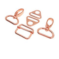 Wholesale Rose Gold Swivel Snap Hook Triangle Buckle Adjuster Sliders Tri-glide for Webbing Bag Strap Belt