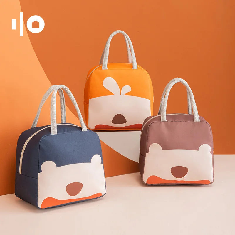 Portable Waterproof Cartoon Thermal Lunch Tote Bag Insulated Lunch Box for Adult Boys Girls School Picnic Travel