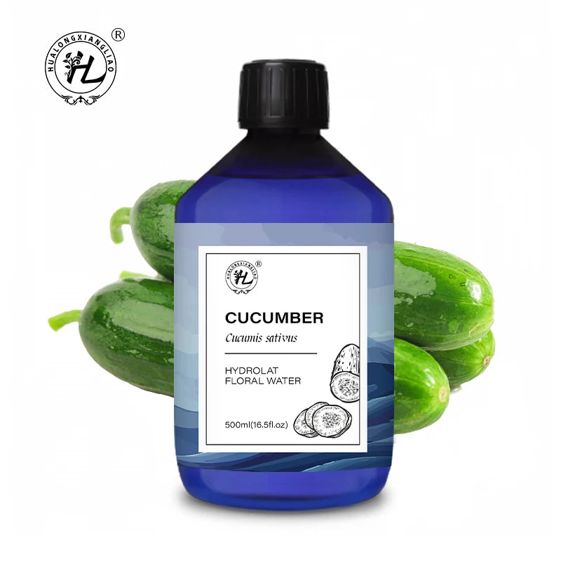 Fresh Mini Cucumber Hydrosol - Hydrolat for Skin Face Care - 100% Pure Natural Floral Water Steam Distilled | OEM 500mL