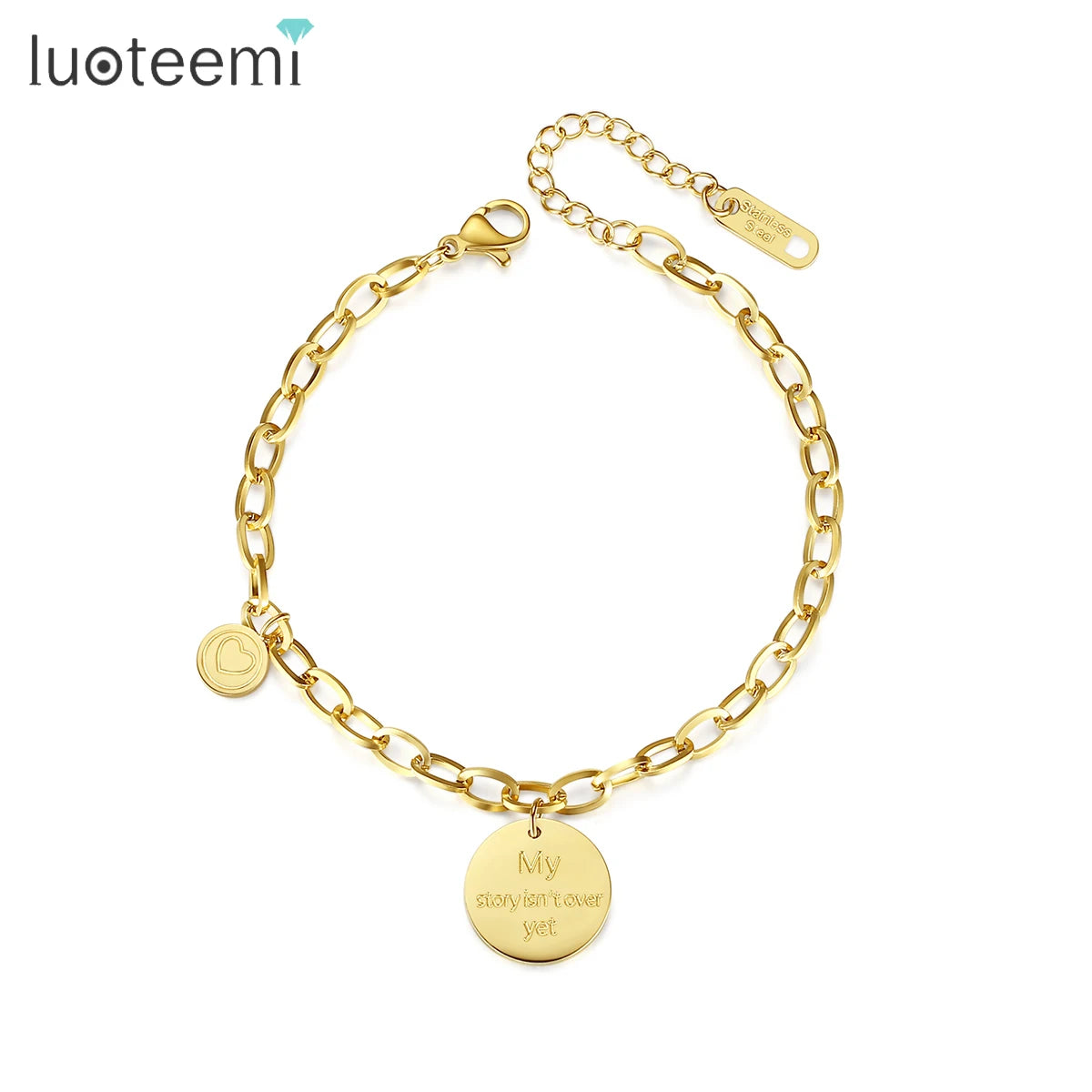 SP-LAM Chain Bohemian Metal Jewelry Woman Luxury Link Stainless Steel Girl Bracelet With Charm