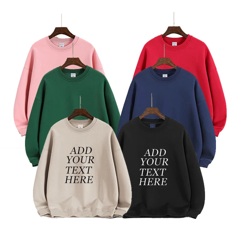 2024 Blank Crew Neck Hoodies Men Custom Logo Pattern Puff Printing Wholesale Casual Fleece Cotton Plain Sweatshirts for Men