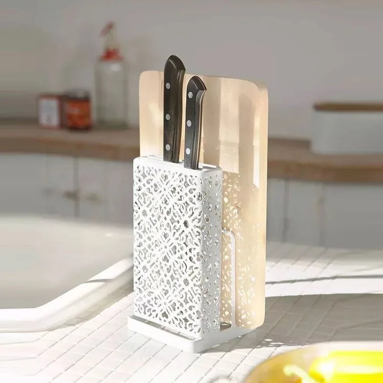 Nordic Multi-Functional Iron Knife Rack Cutting Board Drain Wholesale Tool Storage Kitchen Supplies Blocks & Roll Bags