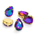 Crystal Glass Rhinestone Drop AB Color With Silver/gold Claw for DIY Jewelry Making