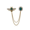 Fashion Cute Bee Brooches Hanging Tassel Chains Custom Badge Pin for Women's Wedding Accessories-for Collar Scarf Tie Hat Jacket
