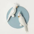 Simple 3D Parrots Bird Creative Background Wall Hanging Ceramic Wall Art Home Decor