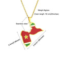 BINSHUO Wholesale Custom Stainless Steel Jewelry Drop Oil France Guadeloupe Map Flag Men Pendant Charm Couples Necklace Women