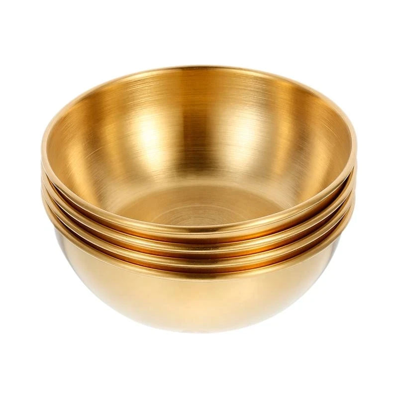 round Stainless Steel Sauce Dish Eco-Friendly Metal Seasoning Bowl for Sushi Dipping Mini Appetizer Plates and Saucers