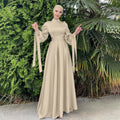 Wholesale Abaya Muslim Dresses Middle East Dubai Turkey Long Abaya Dress Modest Women Closed Design Satin