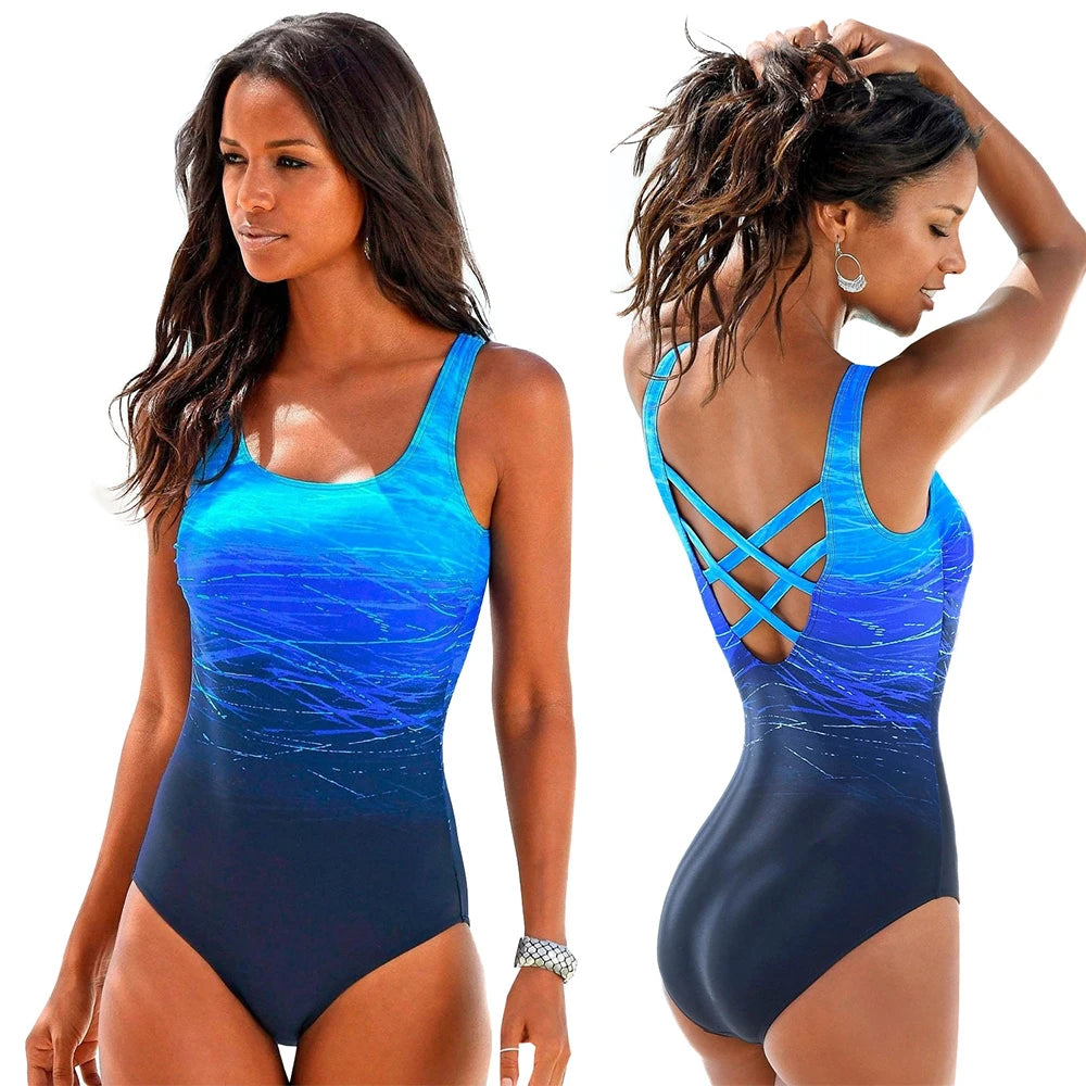Ladymate ODM/OEM Biquini Swimwear Swimsuit Women Plus Size Bathing Suit Bikini Monokini Cross Back Swimsuit One Piece Swimwear