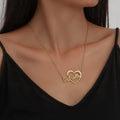 DIY Custom Engraved Name Pendant Fashion Link Chain Necklace with Stainless Steel & Gold Plating Unique Love Heart Design