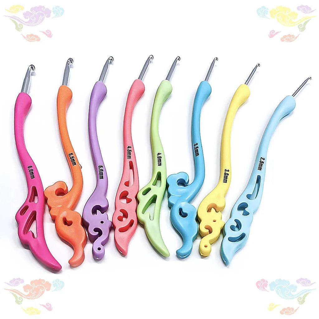 New Design Solid Color Tulip Crochet Hooks Set Aluminum Handle Knitting Needles