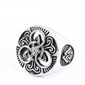 Customized High Quality Antique Silver Vintage Mens Celtic Finger Rings With Viking Triangle LOGO Size 7-13