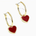 CAOSHI Fashion Jewelry 14k Gold Plated Romantic Wedding Oil Painted Heart Drop Dangle Earrings Hoops for Women