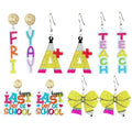 Teacher Earrings Letter Pencil Bow Acrylic Drop Dangle Earrings for Women