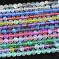 Wholesale Round Matte Frosted Beads Mermaid Mystic Aura Angel Quartz Beads for Jewelry Making 6mm 8mm 10mm 12mm Length 38cm