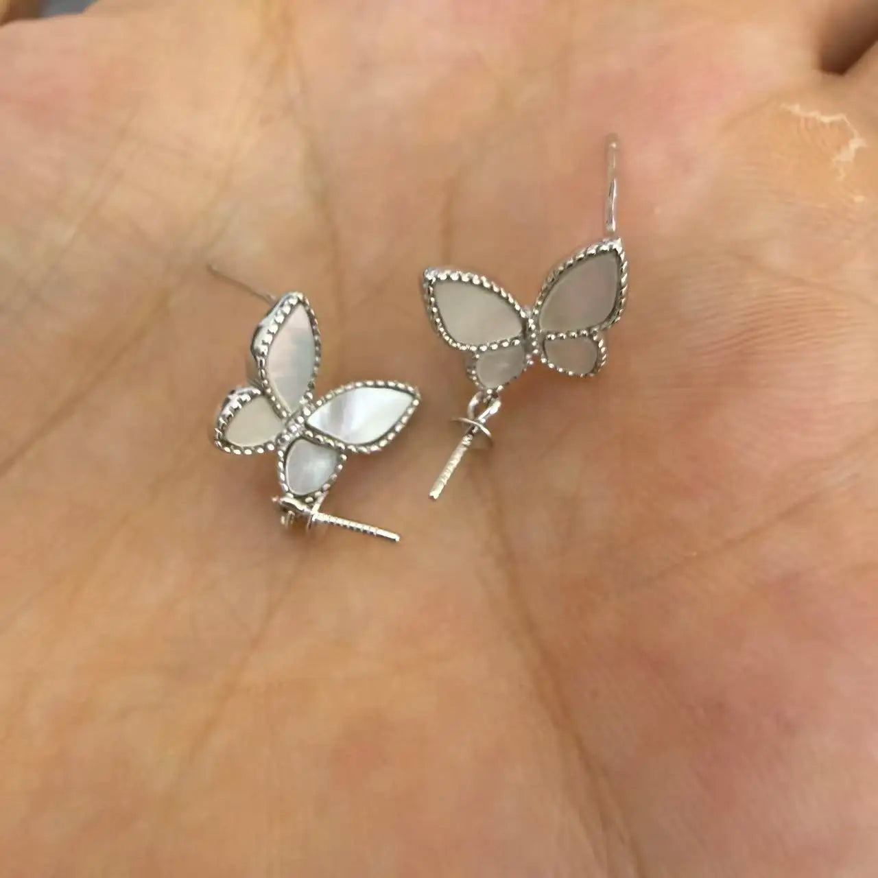 E1910 DIY Charm Earrings Mounting Accessory Silver Plated Copper Jewelry for Women