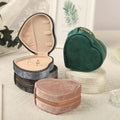 10cm Portable Travel Jewelry Gift Organizer Accessory Storage Case Small Green Jewelry Box Heart Velvet