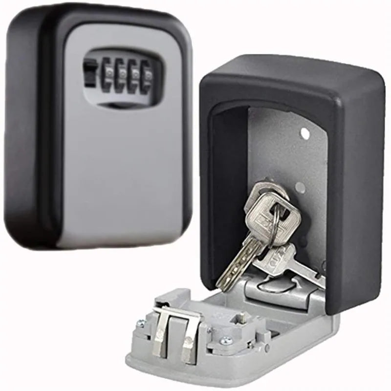 MOOL Key Lock Box Wall Mounted Key Safe Box Weatherproof 4 Digit Combination Key Storage Lock Box Indoor Outdoor