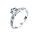 Women's 925 Sterling Silver Brilliant Cut Round Moissanite Diamond Engagement Ring Luxury Jewel for Wedding Cheap Low Price