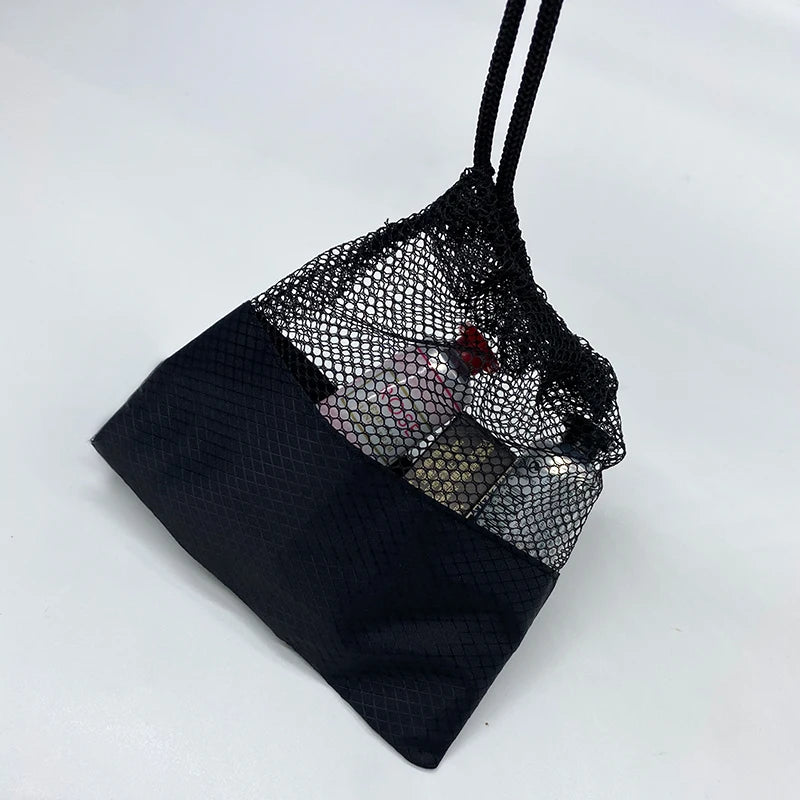 Polyester Ditty Net Bag Mesh Drawstring Bags Custom Logo Storage Travel Customized Logo Silk Screen 500 Pcs Accecptable 5-7days