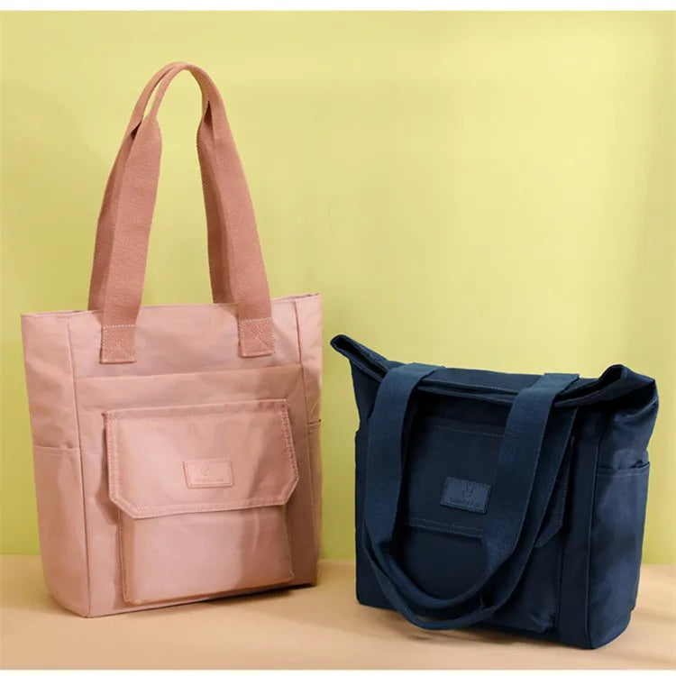 Wholesale High Quality Fashion Nylon Waterproof Hand Bags Large Capacity Portable Shoulder Bag for Women  Casual Zipper Tote Bag