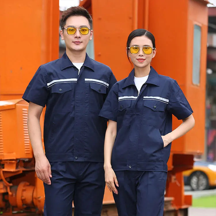 Factory OEM Summer Men's and Women's Casual Workwear Mechanical Short Sleeve Shirt Durable Sales Workwear for Adults Overalls