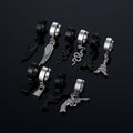 DAIHE 2023 New Hip Hop Punk Rap Titanium Steel Men's Earrings Snake Feather Lock Stainless Steel Cool Stud Ear Rings