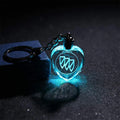 2020 Hot Sale Stainless Flashlight Heart Shaped Crystal Car Logo Key Chain with Light