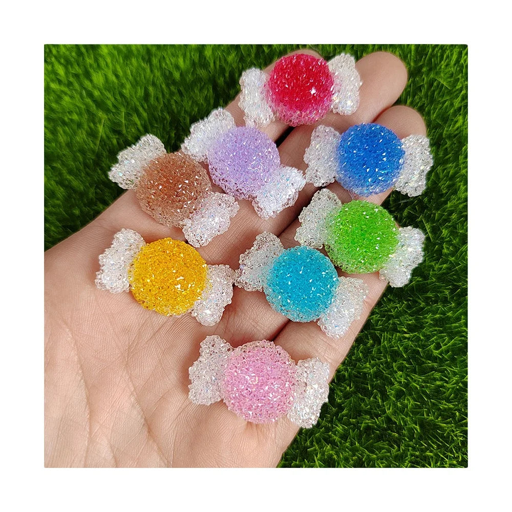 Glitter Candy Resin Flatback Cabochon 17*30mm Earrings Drop Bracelet Jewelry Factory Supplier