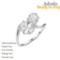 Fine 925 Silver 18K Gold Plated Double Stone Engagement Jewelry Cushion Cut 1CT Oval Cut 2 CT VVS1 Moissanite Rings for Women
