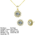 Fashion Diamond Earring Pendant Jewelry 925 Sterling Silver Gold Plated Jewelry Set Factory Wholesale
