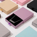 Burgundy purple Jewelry Paper Box Slide Jewelry Paper Box Beige Cardboard Jewelry Box