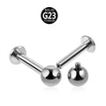 ASTM F136 G23 Titanium Piercing Jewelry Internally Threaded Labret Stud Titan Piercingschmuck L316 v De Titanio Gold Pvd Plated