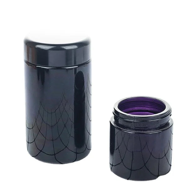 Hot Selling UV Glass Jar 100ml 150ml 200ml 250ml 500G Customised Violet Storage Container with Black Plastic Screw Cap