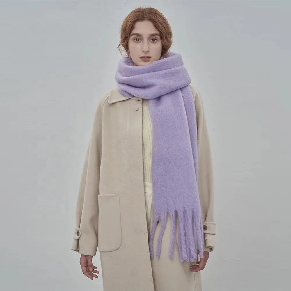 Zifeng OEM Hair Turban for Women Fashion 18Colors Wholesale Winter Warm Scarf Plain Cashmere Shawl